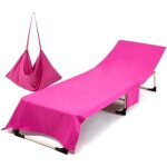Shining house - housse de chaise de plage longue en microfibre, serviette de plage avec poches de rangement, ...