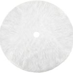 Shining house - jupe de sapin de no�l blanc peluche neige d�corations d'arbre de no�l tapis vacances ...