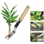 Shining house - outil de dsherbage manuel avec manche en bois, arracheur mauvaise herbe en aciers inoxydables ...