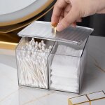 Shining house - rangement coton tige, distributeur de coton pour salle de bain, compartiment bote  ...