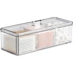 Shining house - rangement maquillage 3 compartiments, organisateur maquillage avec couvercle, rangement ...