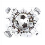 Stickers muraux 3d football (40x50 cm) i autocollants dcoratifs wm em sport poster i sticker mural pour ...