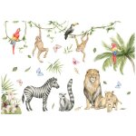 Shining house - stickers muraux animaux de la jungle autocollants muraux mural stickers safari singe ...