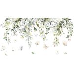 Shining house - stickers muraux plantes, autocollant mural feuilles vertes papillons fleurs, stickers ...