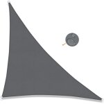 Shining house - voile d'ombrage triangle 3x3x4. 3m toile impermable ombrage protection uv, gris anthracite ...