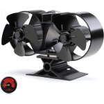 Shmshng - mini ventilateur de pole  bois 8 pales aliment par la chaleur double moteur noir