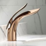 Shmshng - robinet de baignoire en cuivre pour salle de bain (or rose) - rwmitigeur de lavabo