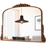 Shyfoy - grand miroir mural vintage arqué - or vintage - 9065cm - cadre en métal de style baroque Shyfoy - grand miroir mural vintage arqué - or vintage - 9065cm - cadre en métal de style baroque