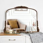 Shyfoy - grand miroir mural vintage arqué - or vintage - 9065cm - cadre en métal de style baroque Shyfoy - grand miroir mural vintage arqué - or vintage - 9065cm - cadre en métal de style baroque