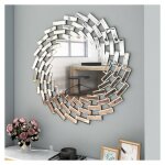 Shyfoy - miroir mural, miroir à engrenages biseauté sans cadre au design unique ? miroir mural décoratif ... Shyfoy - miroir mural, miroir à engrenages biseauté sans cadre au design unique ? miroir mural décoratif ...