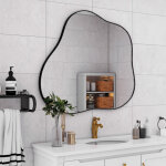 Miroir mural noir ondulé irrégulier, cadre en bois en forme d'éventail, miroir mural décoratif, 75, 00 ... Miroir mural noir ondulé irrégulier, cadre en bois en forme d'éventail, miroir mural décoratif, 75, 00 ...