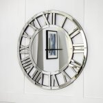 Shyfoy - mirror wall clock roman numeral round wall clock 4545cm