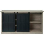 Jamais utilis] sideboard hhg 158, highboard tagre armoire porte coulissante 7 compartiments imitation ...