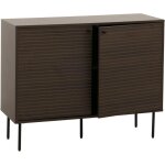 Hhg - sideboard 288, commode armoire buffet, style scandinave mtal bois mlamine mvg 86x110x40cm, brun ...