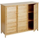 Hhg - jamais utilis] sideboard 836, armoire commode highboard, 3 portes bambou 81x97x34cm