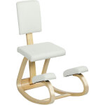 Si�ge assis genoux, tabouret ergonomique en bois � bascule avec dossier, chaise � genoux pour bureau ...
