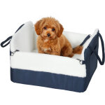 Si�ge auto pour chien - pawhut - avec ceinture de s�curit� et fixation - jusqu'� 5kg - coussin amovible ...