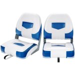 Maisonchic - siège de bateau 2 pcs avec mousse Épaisse charnière en métal bleu et blanc 50x42x52cm cw7683 ... Maisonchic - siège de bateau 2 pcs avec mousse Épaisse charnière en métal bleu et blanc 50x42x52cm cw7683 ...