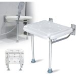 Siege de douche mural rabattable, tabouret de douche antid�rapant pour personnes �g�es, femme enceintes, ...