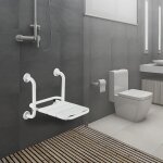 Si�ge de douche pliable pour montage mural, si�ge de douche pliable, hauteur r�glable, antid�rapant, ...