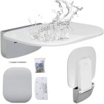 Siege de douche rabattable a luree - formaldehyde, 34, 5 x 32, 5 cm deplie, tabouret de douche a fixation ...