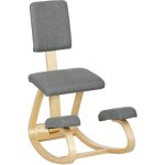 Homcom - sige ergonomique - sige assis - genoux - chaise assis genoux avec dossier - bois bouleau tissu ...