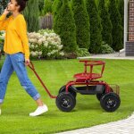 Siège de jardin roulant pour travail avec poignée extensible chariot jardinage avec siège pivotant à ... Siège de jardin roulant pour travail avec poignée extensible chariot jardinage avec siège pivotant à ...
