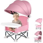 Si�ge rehausseur pliable pour b�b�, chaise haute de voyage pour tout - petits avec plateau amovible pour ...