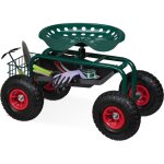 Relaxdays - sige roulant de jardin, hauteur rglable, 150 kg, accessoire jardinage, roues pneumatiques, ...