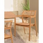Uniqka - sienne - chaise en teck avec dtail rotin