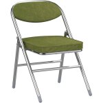 Sifree - lot de 1 chaises pliantes en velours ctel - pieds chroms argents & design moderne, gain ...