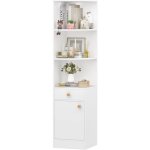 Biblioth�que d?angle avec 3 �tag�res / porte / tiroirs - meuble de rangement haut en mdf blanc gain de ...