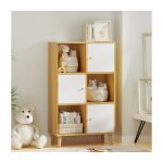 Sifree - bibliothèque modulable 6 cases avec 3 portes anti - poussière - 110cm design blanc bois panneau ... Sifree - bibliothèque modulable 6 cases avec 3 portes anti - poussière - 110cm design blanc bois panneau ...