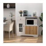 Buffet, meuble de cuisine avec �tag�re pour micro - ondes et meuble de rangement 1 tiroir avec 3 portes, ...
