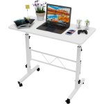 Sifree - bureau informatique r�glable en hauteur avec roulettes bloquables - table mobile ergonomique ...