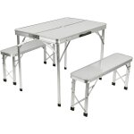 Camping - ensemble table et chaise, 2x banc 1x table, ensemble table pliante valise avec 2 bancs portable ...