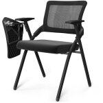 Chaise de bureau ergonomique avec bureau int�gr�, dossier en maille respirante, capacit� de charge 120 ...