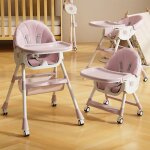 Chaise haute pour b�b� enfant 6 en 1 r�glable avec harnais 5 points, de la naissance � 6 ans