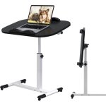 Sifree - table d'ordinateur portable r�glable en hauteur - plateau bois naturel & structure m�tallique ...