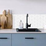 Signaletique. biz france - cr�dence cuisine adh�sive autocollante arabesk - 120 x 25 cm