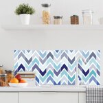 Signaletique. biz france - crédence cuisine adhésive autocollante chevron bleu - 120 x 50 cm Signaletique. biz france - crédence cuisine adhésive autocollante chevron bleu - 120 x 50 cm