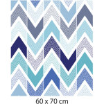 Signaletique. biz france - cr�dence cuisine adh�sive autocollante chevron bleu - 60 x 70 cm