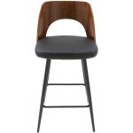 Signature - chaise de comptoir en vinyle noir l45 cm - austin