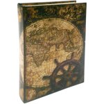 Signes grimalt - bo�te � livres carte du monde d�corative pour rangement et cadeau original, style vintage, ...