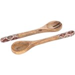 Signes grimalt cuillre de cuisine botes et plateaux  cuillre et fourche 2 units brown 3x8x34cm 27874 ...
