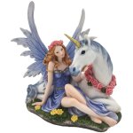 Signes grimalt - f�e magique avec licorne en r�sine, figurines fantaisie pour d�coration, collection ...