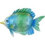 Signes grimalt - ornement mural d�coratif en m�tal avec poisson vert, pour la maison et le bureau