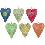 Pendent de dcoration set coeurs 6 units suspendues multicolores 4x17x21cm 56216 - signes grimalt