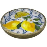Signes grimalt - petite assiette  citron en bois pour dcoration de cuisine et prsentation des aliments, ...