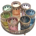 Signes grimalt - plateau avec vases porval et support plateau multicolore - 4x20x20cm